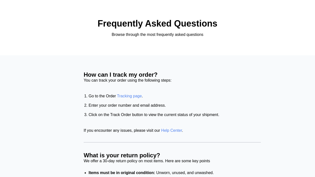 Simple Frequently Asked Questions (FAQ)