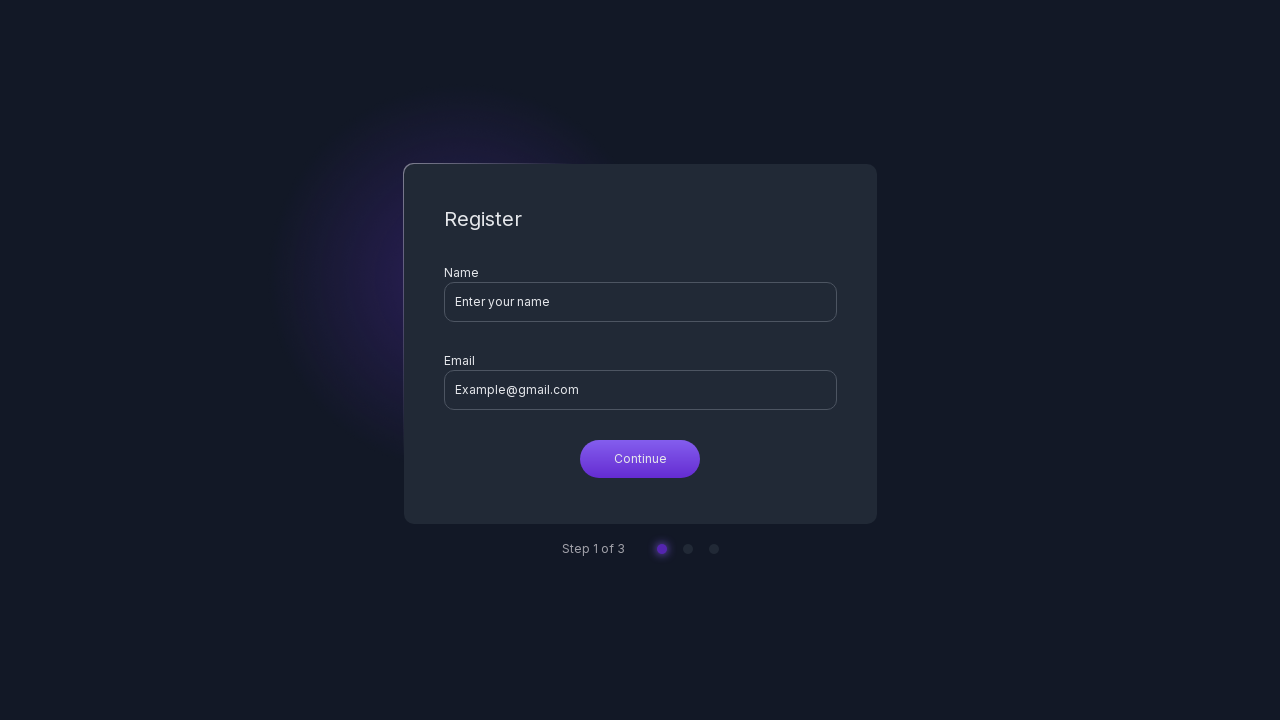 Multi-step Register Form